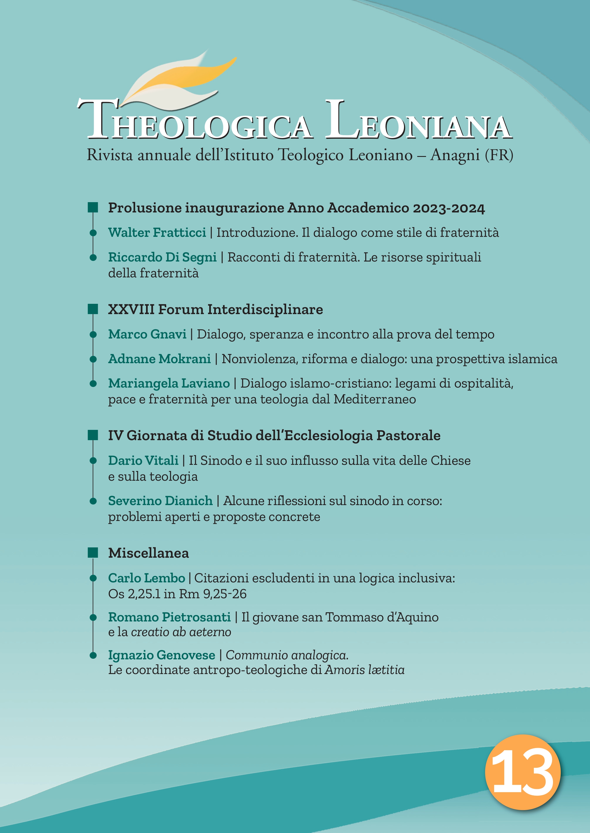 Copertina di Theologica Leoniana del 2024