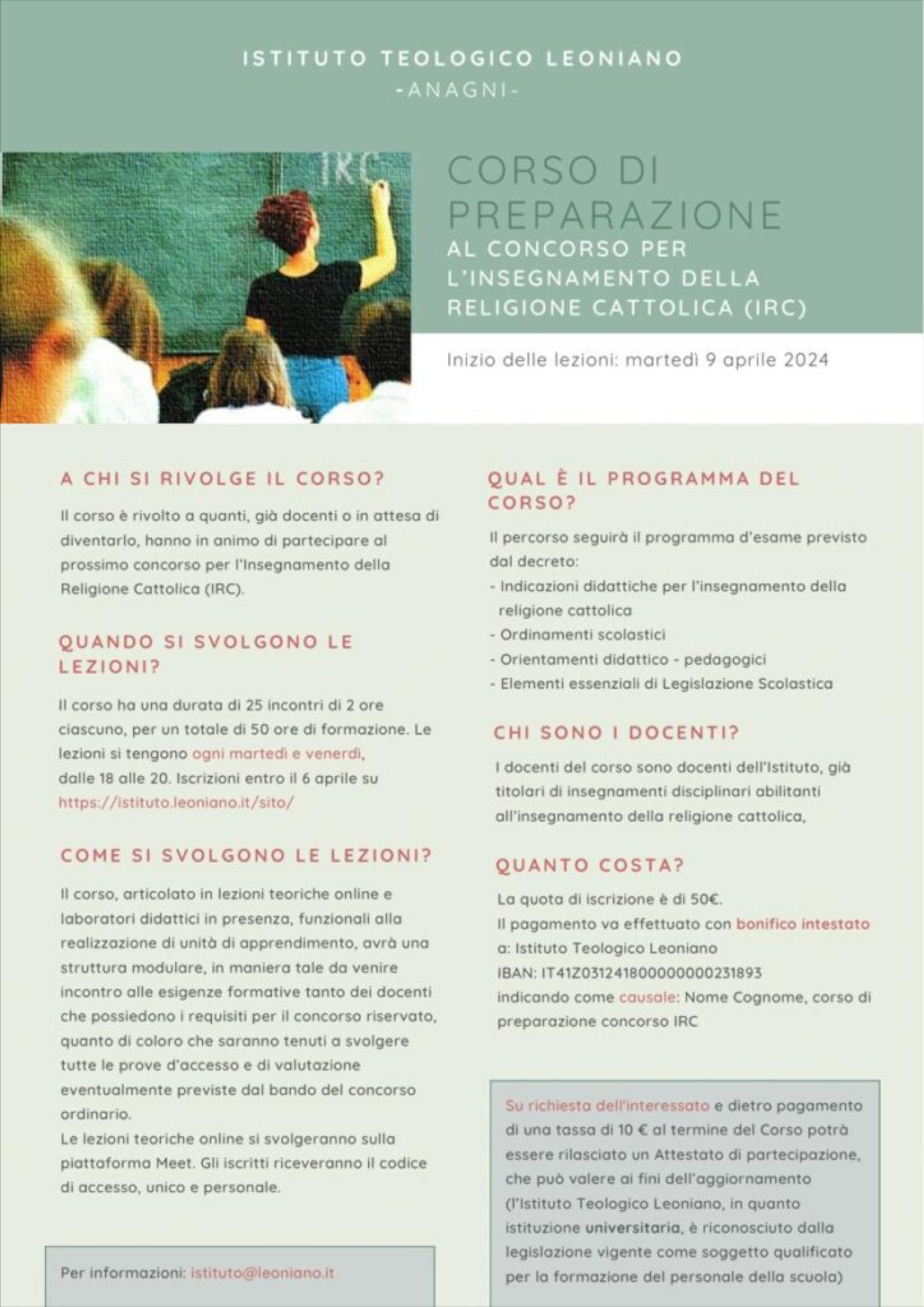 Corso preparazione al concorso IRC 2023-2024