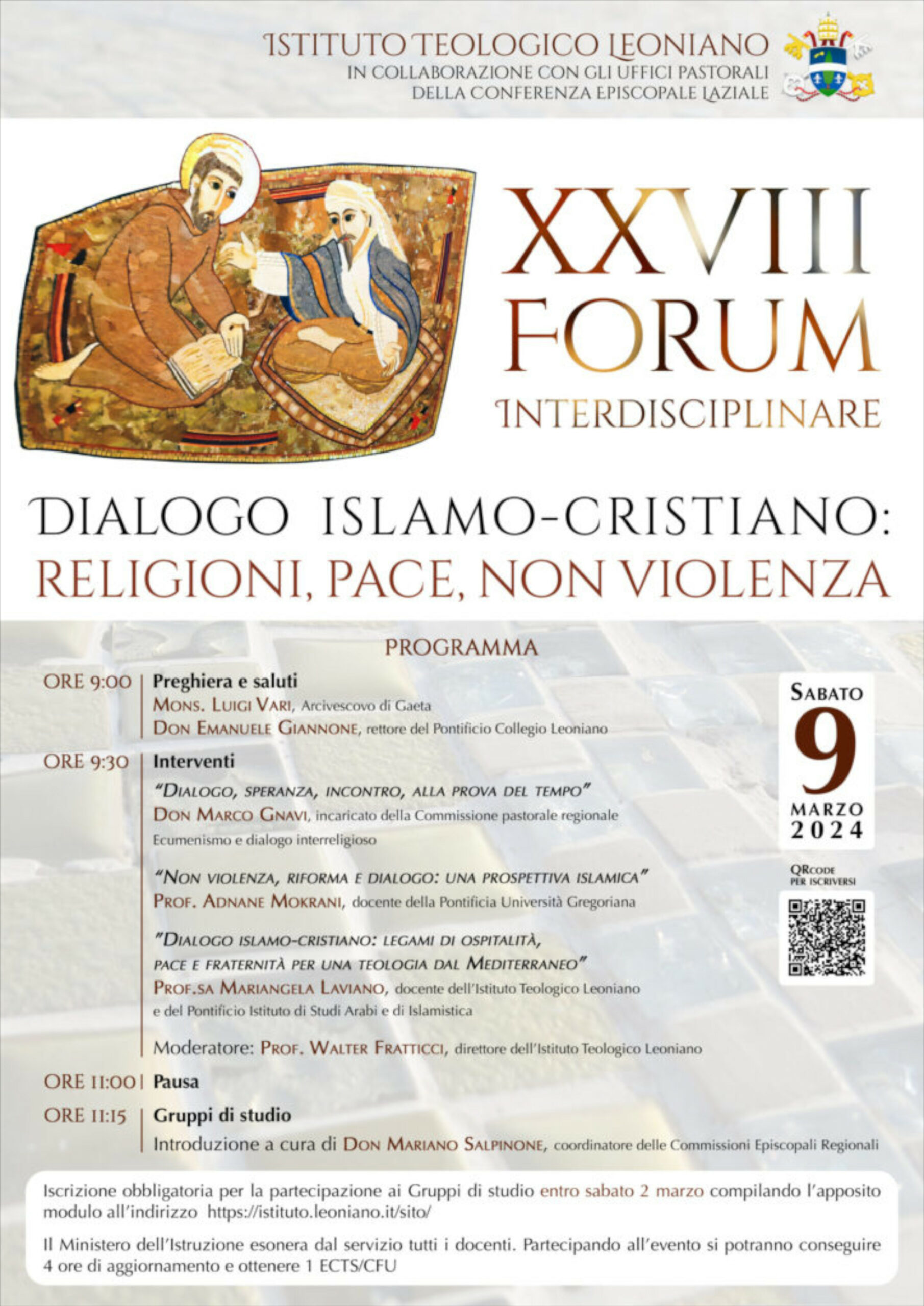 XXVIII forum interdisciplinare. Dialogo islamo-cristiano